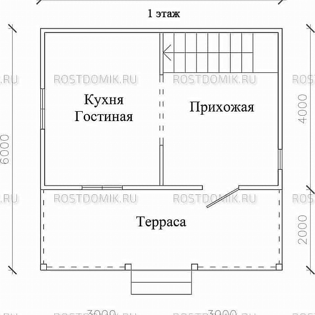 Каркасно-щитовой дом 6х6 